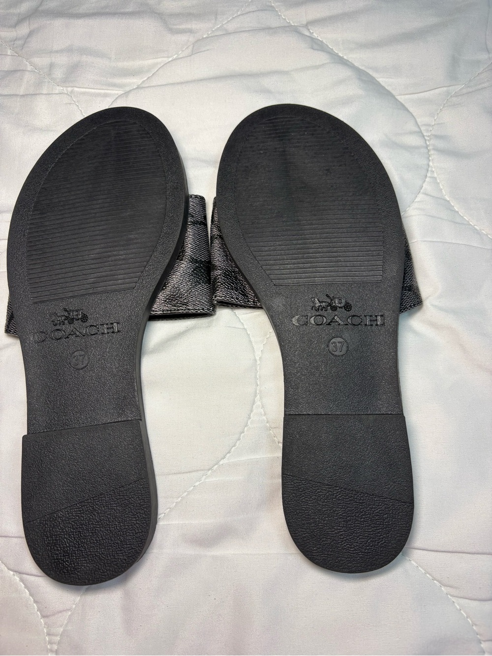 Coach women Black Slide Sandals